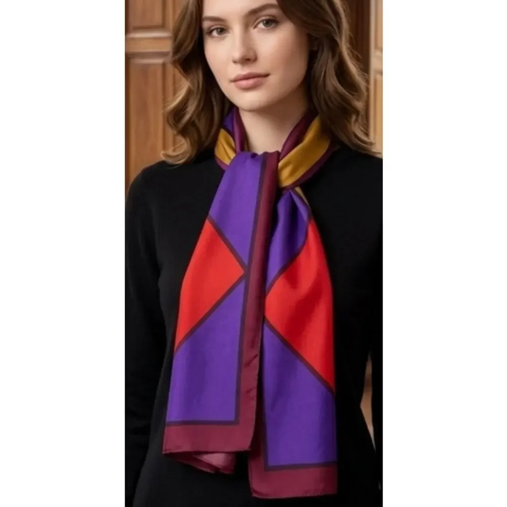 Adrienne Vittadini silk color block scarf